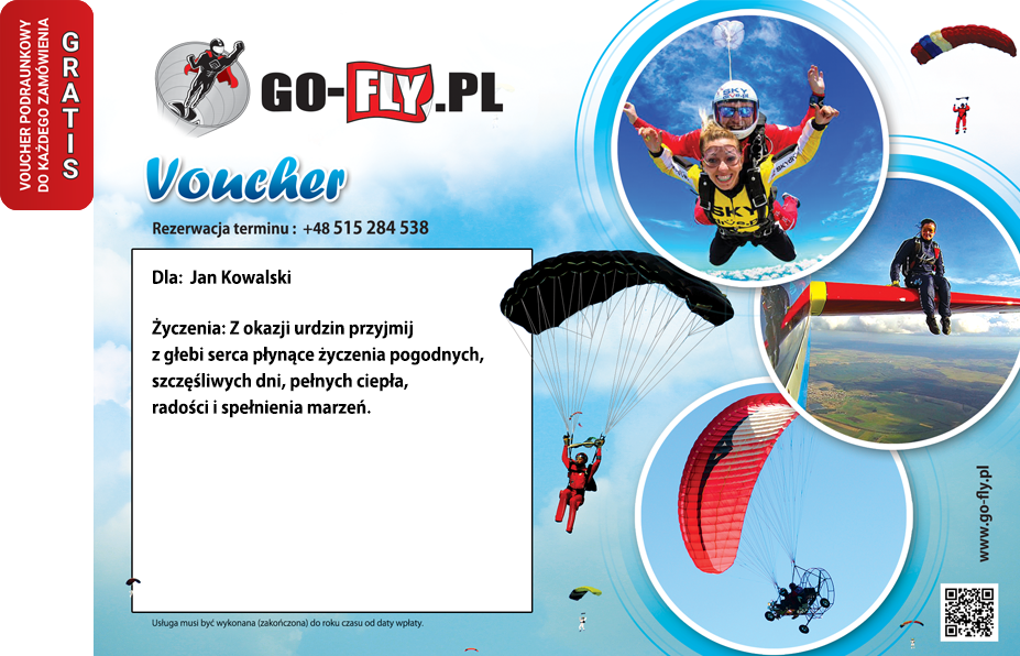 voucher, kup na prezent, skoki w tandemie, go-fly.pl